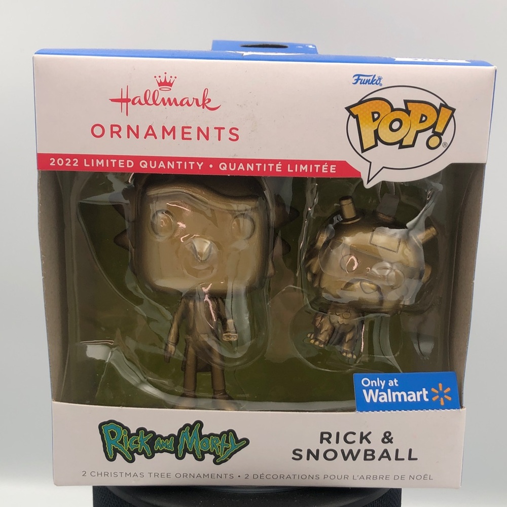 Hallmark Funko Pop! Rick & Snowball Ornaments - Gold Rick And Morty 2022